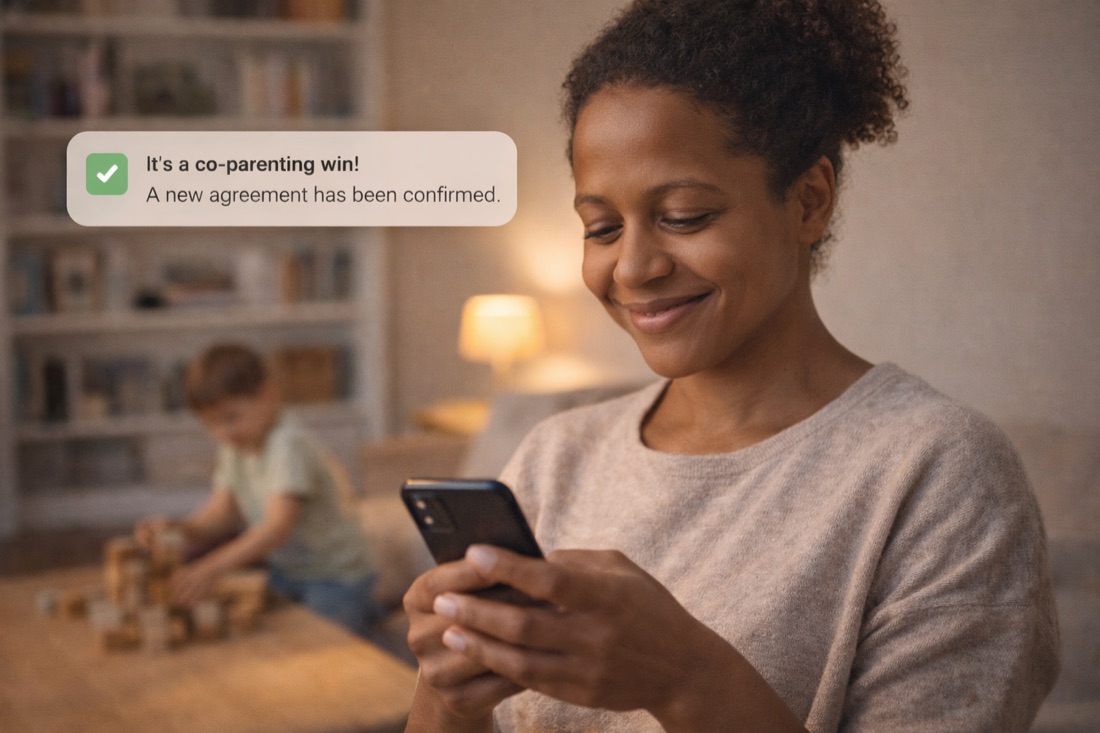Parent at peace after using CoParentIt